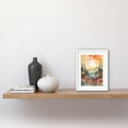 thumbnail image 2 of Sunrise Over Misty Mountain Forest Landscape Modern Watercolour Painting Artwork Framed Wall Art Print 9X7 Inch, 2 of 5