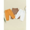 thumbnail image 4 of Suealasg Toddler Boys Girls 3-Pack Pants Kids Solid Color Elastic Waist Soft Sweatpants Newborn Spring Fall Casual Bloomers Joggers Baby Athletic Trousers 0-4 Years, 4 of 9