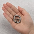 thumbnail image 4 of Uxcell 4Pack 0.75" Single Prong Belt Buckle Square Center Bar Buckles for Leather Craft, Dark Grey, 4 of 7