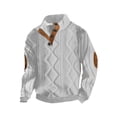 thumbnail image 4 of Wxolcjlv Men Cable Knit Pullover Sweater Button Collar Cut Winter Outer Sweaters, 4 of 4