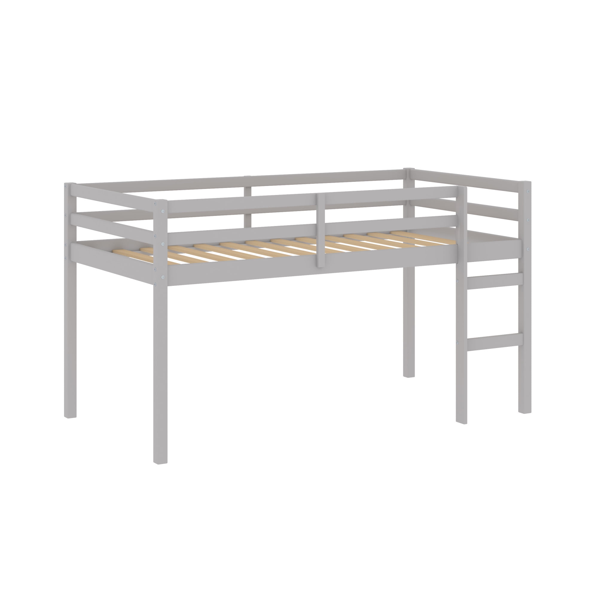 HH2Home Campbell Wood Twin Junior Loft Bunk Bed, Gray