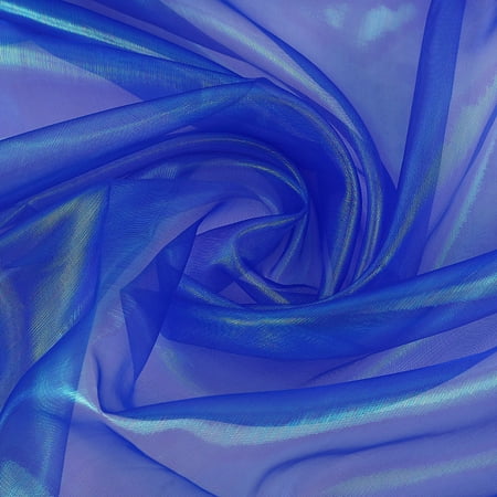 NAMZI 3.3Yard x 59in Magic Laser Holographic Fabric Iridescent Sequin Gradient Organza Lace Ideal for Wedding Photography Backdrops Party DIY Supplies Dark Blue