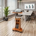 thumbnail image 2 of Techni Mobili Cadmus Sit-to-Stand Rolling Laptop Cart with Storage in Wood Grain RTA-B002-WG01, 2 of 10