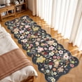 thumbnail image 6 of YOUFORTONG 2x6 Washable Runner Rug, Non Slip Floral Vintage Scalloped Low Pile Carpet, Stain Resistant Soft Thin Rug for Entryway Kitchen Laundry Bedroom Bathroom,Black, 6 of 7