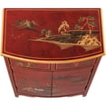 thumbnail image 6 of Oriental Furniture Red Lacquer Half-Round Cabinet - Landscape, 6 of 7