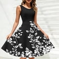 thumbnail image 7 of qucoqpe Summer Dresses for Women 2026 Fashion Floral Print Sleeveless Crew Neck Loose Fit Casual Midi Tank Dress, 7 of 7