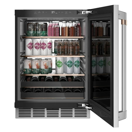 Café - 14-Bottle 126-Can Built-In Beverage Center with WiFi - Stainless Steel