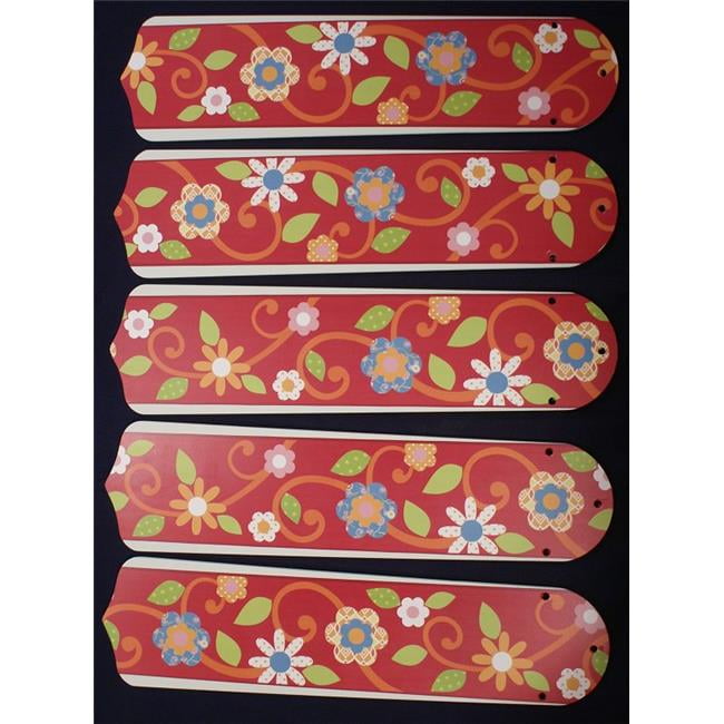 52 In New Fl Flowers Decor Ceiling Fan Blades 44 Red New Fl Flowers Decor Ceiling Fan Blades Blue