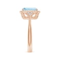 thumbnail image 3 of Angara Natural 1.85 Ct. Aquamarine with Diamond Halo Ring in 14K Rose Gold for Women (Ring Size: 12), 3 of 9