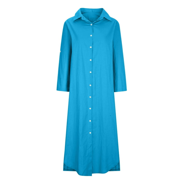 blue dress for baby girl Cobalt Oversized Shirt dress – DIPANNIKI main image 1