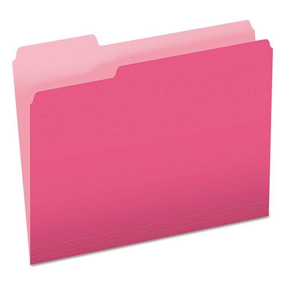 "Colored File Folders, 1/3-Cut Tabs: Assorted, Letter Size, Pink/Light Pink, 100/Box | Bundle of 2 Boxes"