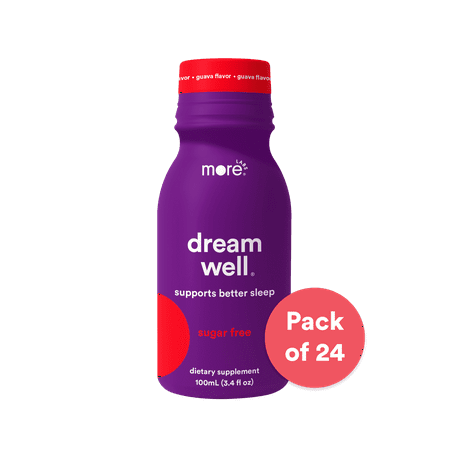 Dream Well, Holistic Sleep Drink Solution, Sleep Aid, Non-Habit Forming with Lemon Balm, Jujube Seed, Melatonin, Glycine - Pack of 24