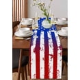 thumbnail image 2 of Red Blue Burlap Cotton Table Runner 18x72 Inches Long, Ombre Stars Stripes Rustic US Flag Blood Farmhouse Table Runners, Outdoor Dining Tablecloths Decor for Baby Shower/Party/Wedding, 2 of 6