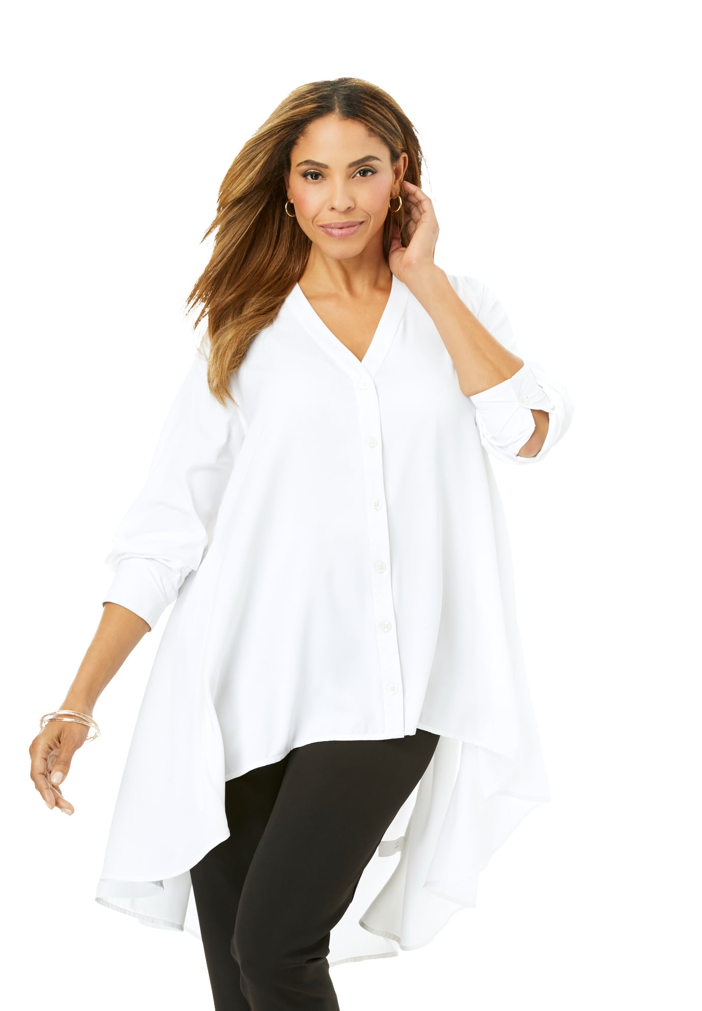 Hi-Low Georgette Tunic Long Shirt 