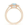 thumbnail image 2 of ANGARA Natural Tapered Shank 1.5 ct Aquamarine Ring with Diamond Accents in 14K Rose Gold for Women (Size-9x7mm) | March Birthstone, Anniversary, Jewelry Gift for Women | Natural Aquamarine Ring, 2 of 9