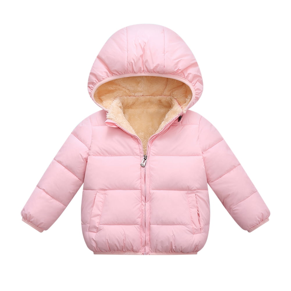 SYNPOS Toddler Little Boy Girl Fleece Hooded Puffer Jacket Winter Down ...