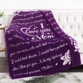 thumbnail image 1 of Jekeno Birthday Gifts for Women-Unique Mom Gifts from Daughter or Son for Birthday-Gift Blanket,Double Sided Printed Throw- Mother's Day, Christmas, Birthday,Warm Soft 50"x60" (Purple)-I Love You Mom, 1 of 7