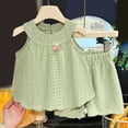 thumbnail image 2 of Tween Girls 11-13T 2PC Summer Outfit Set Cute Ruffle Tank Top + Casual Shorts Gibobby,11-12 Years,Green, 2 of 9