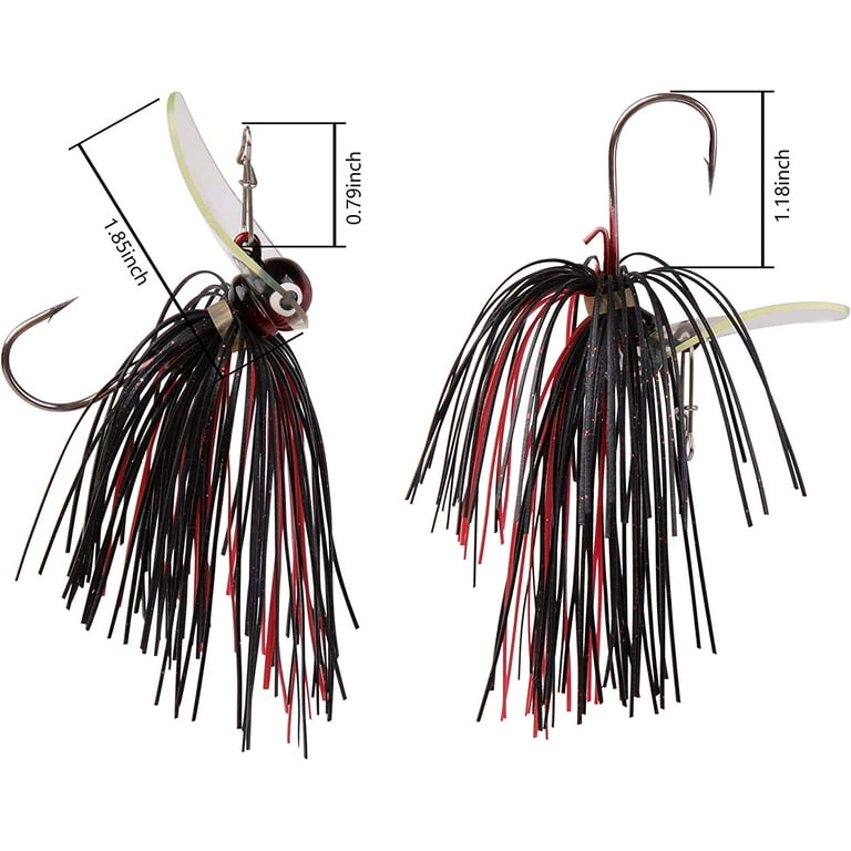 Weedless Football Jig for Bass Fishing Flipping Jig Silicon Rubber Skirt  with Duo Snap for Bass Artificial Baits Fishing Lures Kit 1/2oz-3/8oz 