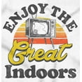 thumbnail image 2 of Enjoy The Great Indoors Vintage TV Unisex Plus Fleece Graphic Hoodie Brisco Brands 4X, 2 of 5