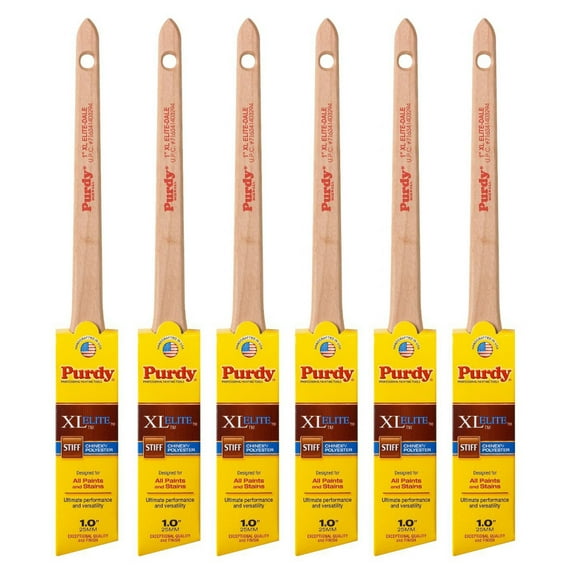 Genuine Purdy 6 Pack XL Elite Dale Angular 1" Paint Brushes 144080510-6PK