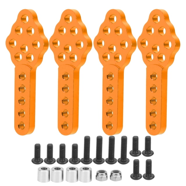 M Buder Juego de 4 Soportes Amortiguadores de Aleación de Aluminio Placa Base de Montaje Altura Ajustable para Coche RC a Escala 1/10 Crawler SCX10 Anaranjado (5 cm / 2 in)