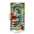 thumbnail image 3 of Cortina navideña para puerta | Tapiz decorativo para el hogar y fiestas | Cortina de poliéster para puerta | 90x185cm Nacimiento Muñeco de nieve Papá Noel | Decoración navideña reutilizable, 3 of 6