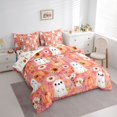 thumbnail image 2 of Manfei Cartoon Watercolor Ghost Pumpkin 7-Piece Twin Bedding, Halloween Fall Sunflower Daisy Bedding Comforter Set, Pink Orange White,Reversible, 2 of 7