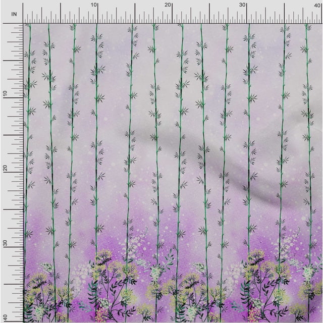 oneOone Polyester Lycra Fabric Leaves & Flower Panel Print Fabric BTY 56 Inch Wide