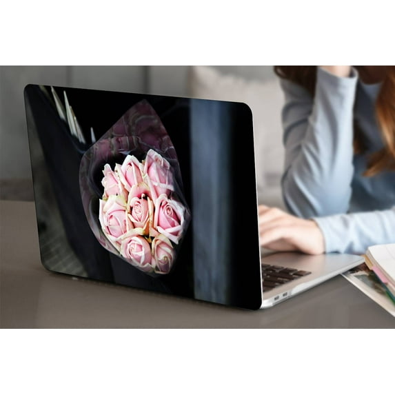 KSK KAISHEK Compatible with Old MacBook Pro 15 inchs Case 2015/2014/2013/2012 Release Model A1398, Plastic Hard Case + Black Keyboard Cover, Flower 1080