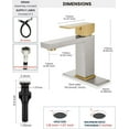 thumbnail image 2 of Bathroom Faucet 1 Hole, Single Handle Stainless Steel Bathroom Sink Faucet, Modern Vanity Faucets with Deck Plate,Water Supply Hoses and Pop Up Drain,Brushed Gold Handle and Brushed Nickel, 2 of 18