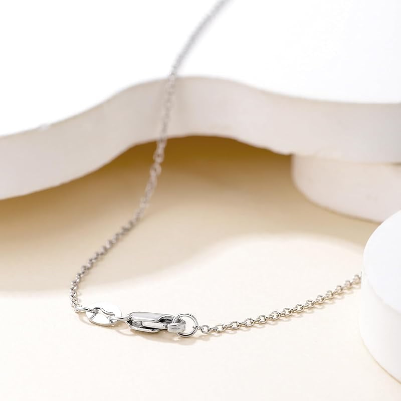925 Sterling Silver Cable Chain 1MM Italian Cable Chain Necklace for Women Men 18, 20, 22, 24, 26 Inches