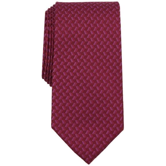 Michael Kors Mens Begley Geo Print Tie Burgundy Red Necktie