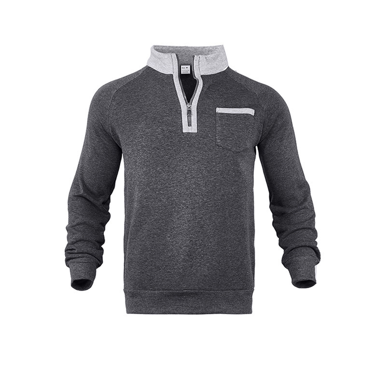 ZCFZJW Half Zip Pullover Men Lightweight Regular Fit Long Sleeve