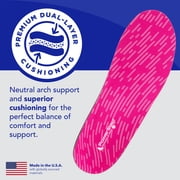 PowerStep Pinnacle Pink Full Length Orthotic Shoe Insoles with Neutral Arch Support for Plantar Fasciitis