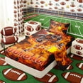 thumbnail image 2 of Erosebridal Fire Football Twin Sheet Sets, Sport Bedding for Men and Boys, 3pcs, 1 Flat Sheet, 1 Fitted Sheet and 1 Pillowcase, 2 of 6