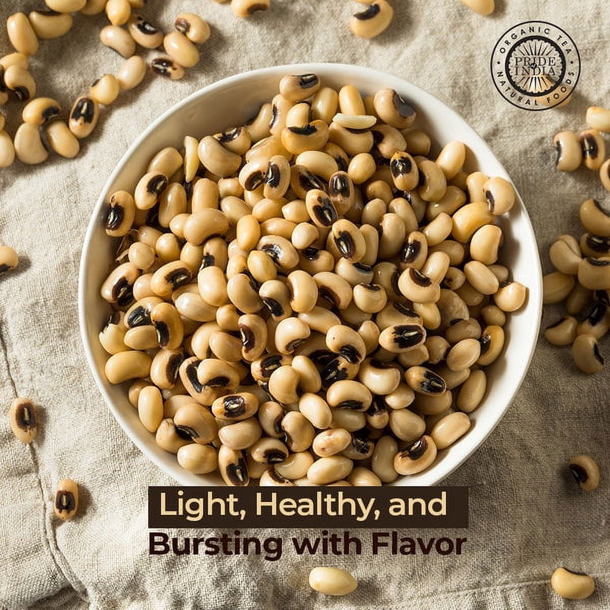 Pride Of India - PACK of 6 - Whole Black Eyed Peas - Lobia, 3 lbs Jar