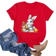 thumbnail image 5 of VKOYWKM Women's Easter Bunny Tshirts Funny Rabbit Eggs Print T-Shirts Cute Graphic Tees Short Sleeve Loose Fit Crew Neck Holiday Tops Easter Shirts, 5 of 6