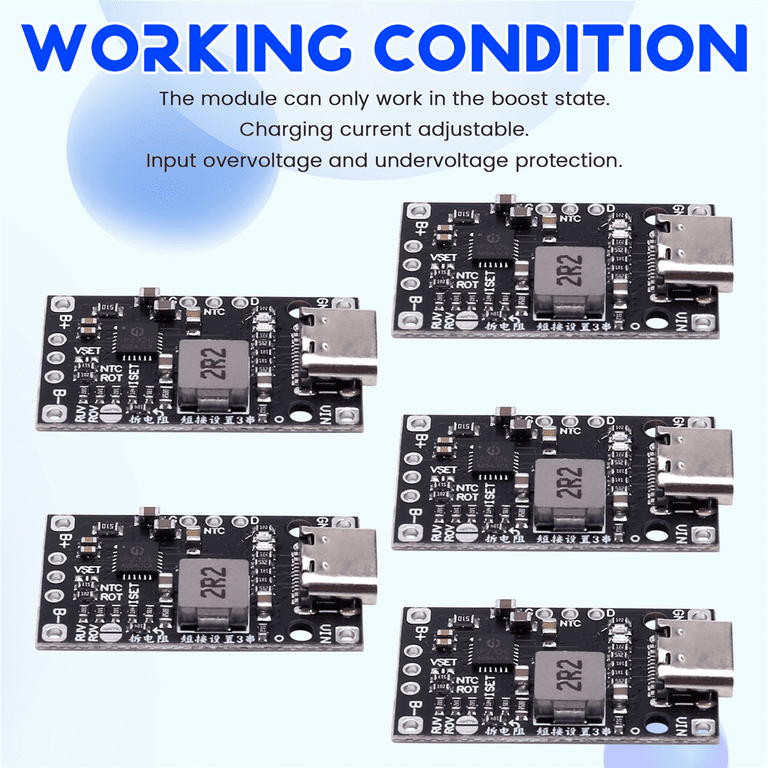 15-Pack TP4057 1A 3.7V Lithium Battery Charging Board – Type-C, Over-Protection, For 18650 & Li-Po Cells