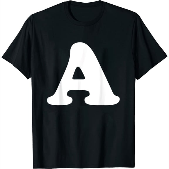 Womens Letter A Capital Alphabet A Monogram Initial Name Birthday T-Shirt Black Small