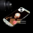thumbnail image 3 of Compatible with iPhone 15 Makeup Mirror Case Bling Diamond Glitter Rhinestone with Ring Holder Stand Kickstand Loopy Grip Cute for Girls Women Case Rose Gold, 3 of 6