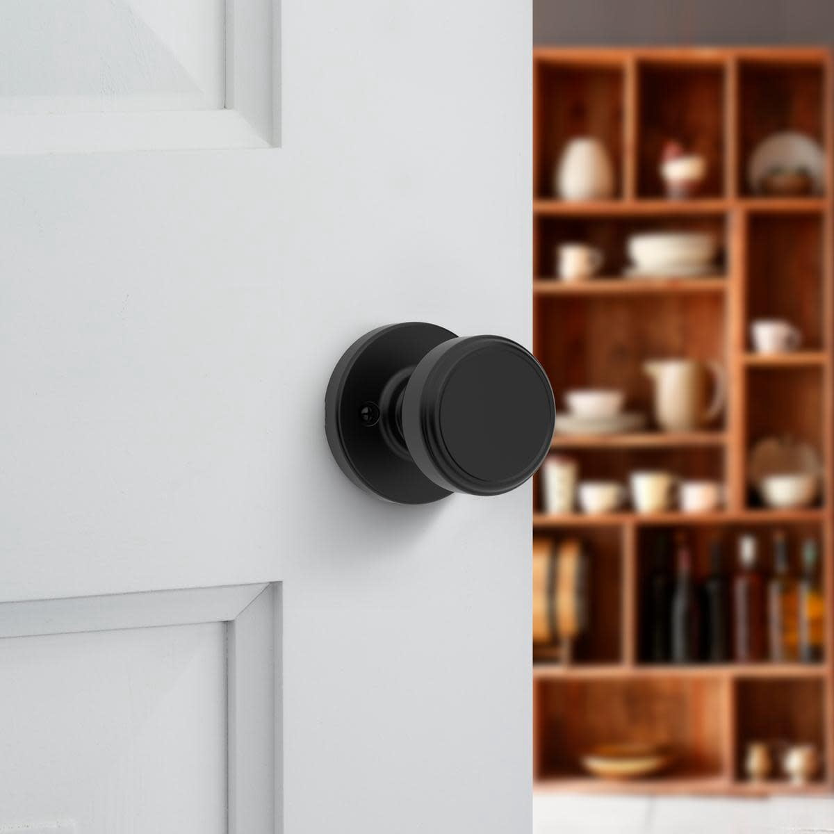 Kwikset 488MNKRDT-514 Maven Non-Turning One-Sided Dummy Door Knob - Black
