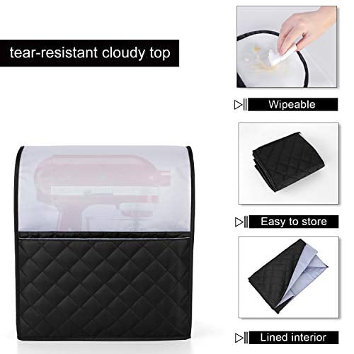 Cloudy Top Grey with Pockets for KitchenAid Mixers and Accessories Cover Luxja Dust Cover for 4.3 Litre and 4.8 Litre KitchenAid Mixers 