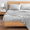 thumbnail image 4 of Casa Platino California King Bed Set Pre-Washed Ultra Soft California King Bed Sheets Set Brushed Microfiber Sheets California King Size California King Size Sheets Set with Deep Pockets - Silver, 4 of 5