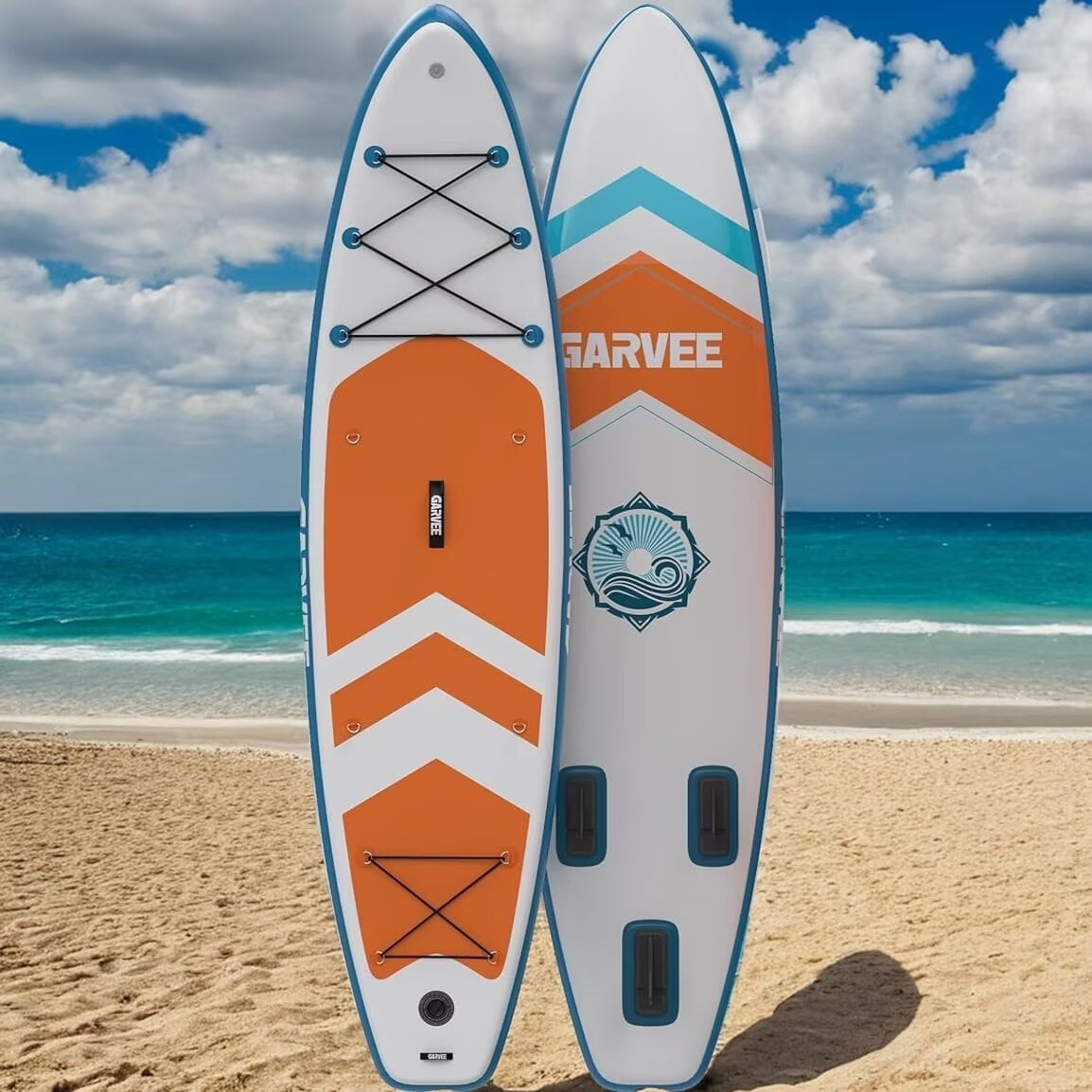 HELLONE 10.6ft Inflatable Stand Up Paddle Board with Non-Slip EVA Deck, Ultra-Light Carry Bag Pump, Premium Accessories, SUP for All Skill Levels Youth & Adults (Orange)