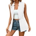 thumbnail image 2 of Hilenly Women's Sleeveless Vest Tops Lightweight Work Blazers Notched Collar Vests Blazer Business Casual Outfits, 2 of 9