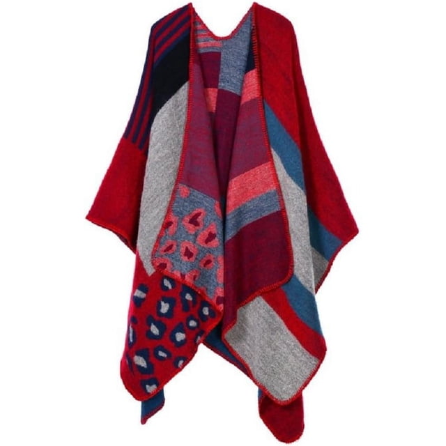 LinYooLi Women's Fashion Winter Oversized Blanket Poncho Cape Shawl Cardigans