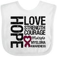 thumbnail image 3 of Inktastic Multiple Myeloma Hope Love Strength Boys or Girls Baby Bib, 3 of 4
