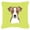 Lime Green, variant on Dog Face Checkerboard Design Fabric Decorative Pillow