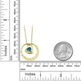 thumbnail image 2 of Gem Stone King 18K Yellow Gold Plated Silver You'll Forever Be My Always Persian Blue Moissanite Diamond Pendant, 2 of 2